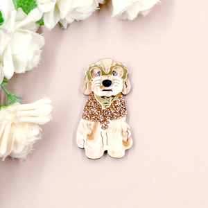 New Arrival Corgi Dog Brooch (Safety Pin) Cute Laser Cut <strong>Acrylic</strong> <strong>Jewelry</strong> Handmade - Product Image 3