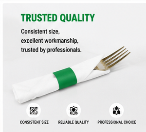 Anneaux de serviette en plastique vert pour la mise en table, design moderne, utilisation pratique - Product Image 4