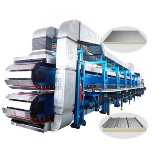 Polyurethane PUR PIR EPS rock wool panel roof forming sandwich product line PU sandwich panel making machine manufacturer