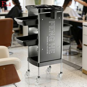 Carrito <span class=keywords><strong>de</strong></span> Peluquería Negro <span class=keywords><strong>de</strong></span> Alta Calidad con 4 Cajones, Panel <span class=keywords><strong>de</strong></span> Aluminio Compuesto, Carrito <span class=keywords><strong>de</strong></span> Salón para Estilistas - Product Image 3