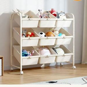 Étagère mobile multicouche moderne de rangement de jouets pour enfants Organisateur de tri d'étagère de jouets pour bébés en plastique PP <span class=keywords><strong>Casier</strong></span> de ménage en gros - Product Image 3