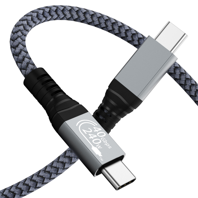 Nylon Braided U4 Cable Gen3 Kabel Usb Tipo c 8K Video 40Gbps 240W 0.3M 1M 1.5M 2M USB C Fast Charging Cable