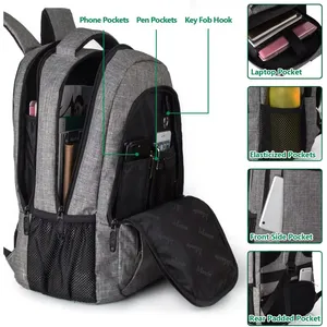 पुरुषों और महिलाओं के लिए अनुकूलित स्कूल बैग यात्रा वाटरप्रूफ यूएसबी चार्जिंग लैपटॉप बैकपैक