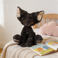 Peluche chat noir bouclé Devon avec rembourrage en coton PP pour enfants