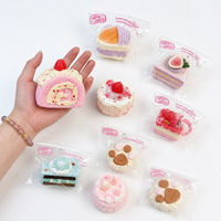 Jouet Squishy en Silicone Patte de Chat Kawaii Forme Gâteau Alimentaire à Remontée Lente Anti-Stress Jouets à Presser Vente en Gros OEM Cadeau Promotionnel