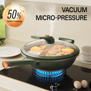 Nueva Sartén a Presión Antiadherente con Diseño Innovador, Construcción de Aleación de Aluminio, <span class=keywords><strong>Wok</strong></span> <span class=keywords><strong>para</strong></span> Freír Más Rápido y Ecológico - Product Image 3