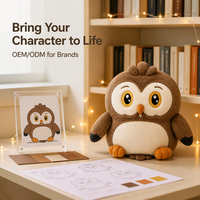 Peluches personnalisées conçues par IA, jouets en peluche avec IA, peluche oiseau assis personnalisable, collection de peluches anime sur mesure