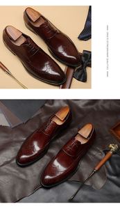 Italian Design Plus Size <b>Pointed</b> Oxford Patchwork Dress Shoes Men Genuine Leather Formal Casual Breathable <b>Light</b> Weight Spring - Product Image 6