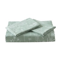 Nouvel arrivage transfrontalier, best-seller : Parure de couette synthétique verte, motif floral végétal imprimé brossé, peinte à la main, style Fudge-Weighted