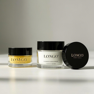 Vendita all'ingrosso di lusso <span class=keywords><strong>vasetti</strong></span> di crema di <span class=keywords><strong>vetro</strong></span> <span class=keywords><strong>ambrato</strong></span> con coperchio dio nero 5g-250g imballaggio per la cura della pelle ricaricabile per cosmetici - Product Image 2