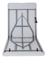 Table pliable en plastique robuste pour les fêtes intérieures et extérieures pique-nique camping mariage barbecue restauration jardin salle à manger-pliable en deux