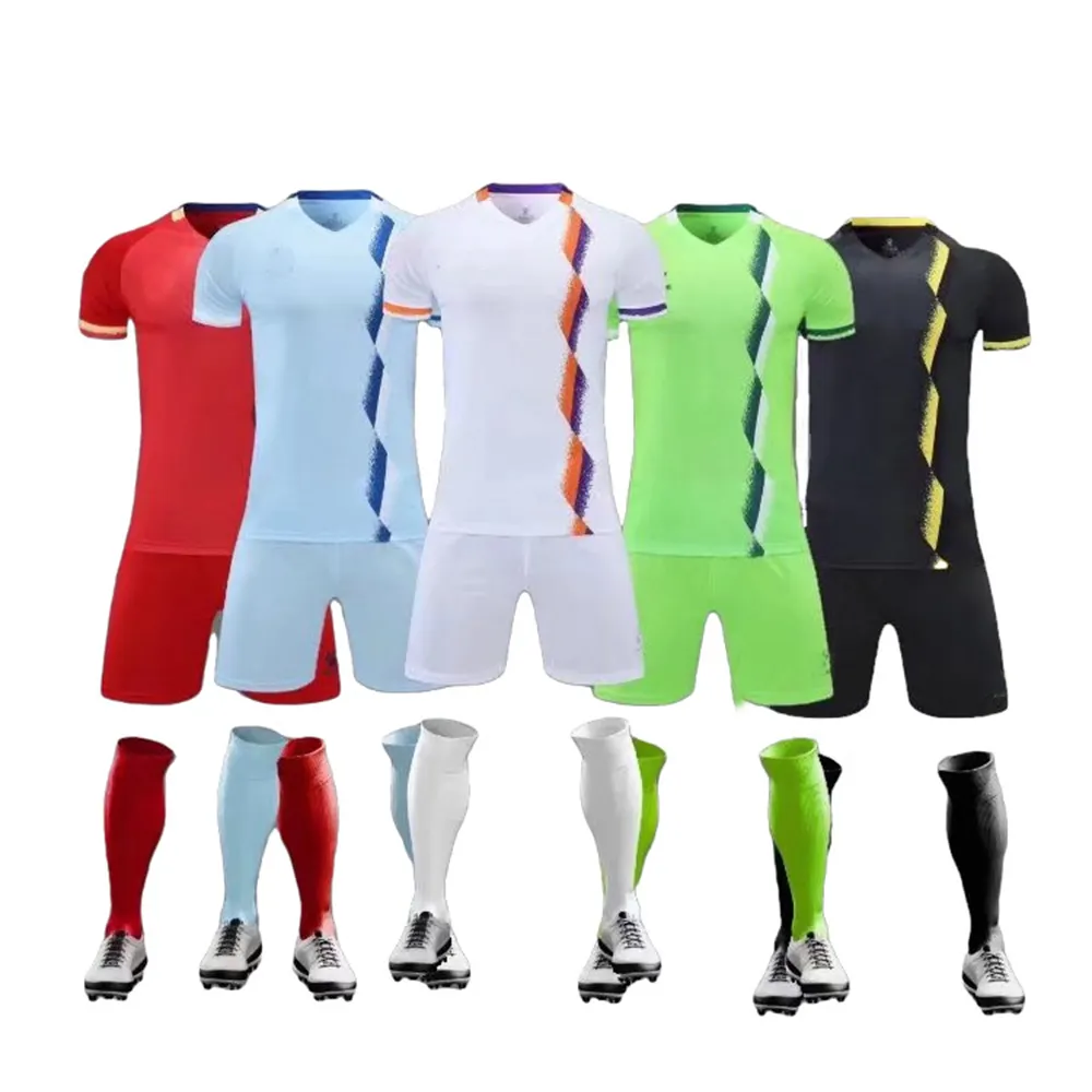 Haute qualité club sublimé enfants uniformes de sport rétro chemises de football maillot ensemble personnalisé pas cher blanc maillot de football pour les équipes