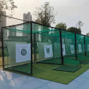 Jaring pukulan mengemudi luar ruangan jaring pukulan dalam ruangan latihan pukulan 3x3x3m jaring Golf untuk halaman belakang