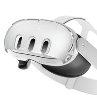 Coque de protection rigide transparente à paillettes pour casque VR Meta Quest 3, résistante aux chocs et aux rayures