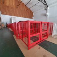 Cage pour chien en métal de luxe, haute qualité, simple couche, double porte, pliable, avec plateau en plastique à motif animalier