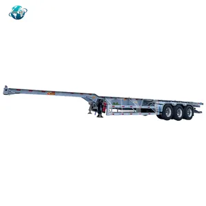 50 Tons 20 feet 40ft container Flatbed Truck Trailers Skeleton Cargo Container chassis Trailer