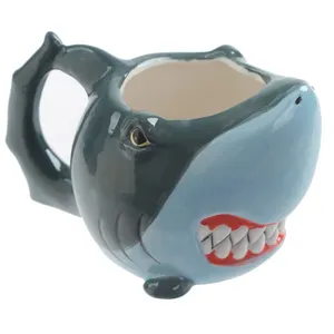 Caneca de café em forma de animal personalizada, caneca de tubarão de cerâmica - Product Image 1