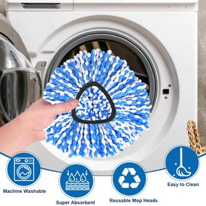 4 gói 2 xe tăng quay lau thay thế đầu tương thích với rinseclean hệ thống máy có thể giặt sợi nhỏ để làm sạch sâu - Product Image 4