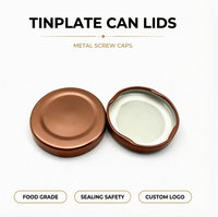 Precio de Fábrica al por Mayor, Botellas de Vidrio para Bebidas Enlatadas de 48 mm con Impresión Personalizada, Tapas de Metal de Hojalata de Grado Alimenticio a Prueba de Fugas