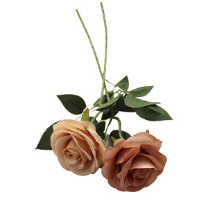 Rose hollandaise en soie à toucher réel, petite branche unique, pour arrangement floral de table, décoration intérieure, vente en gros, composition florale douce - Product Image 5