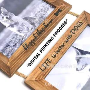 <b>Wooden</b> Pet <b>Picture</b> <b>Frame</b> 6 Inch 7 Inch Vertical Wall Hanging Handmade Rectangular Photo <b>Frame</b> For Home Decoration - Product Image 3