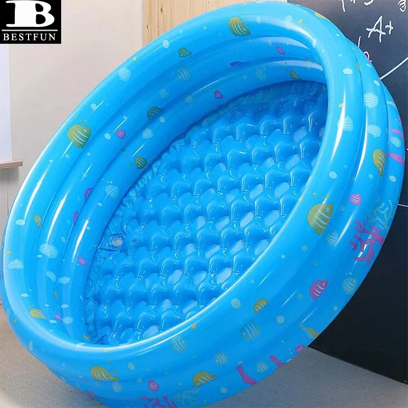 ПВХ 3-кольцо круглый надувной мини бассейн ванна в пузырчатую пленку, дно из прочного пластика мягкого бассейн с шариками для использования внутри помещений или на открытом воздухе
