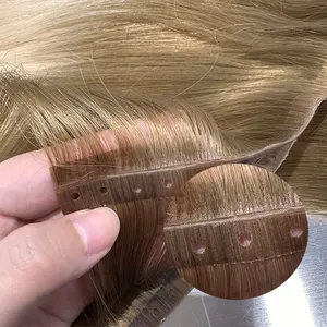 Cuticle Aligned NO SEWING NO GLUE Hole Weft ICE White Color XO injected Hair Weft 100% Human Hair Extensions 100g/Pack