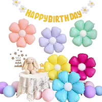 Ballons en aluminium imprimés UV couleur macaron de marque NAMAY, modèle fleur de marguerite à l'hélium NAMAY-5682 pour mariage et fête d'anniversaire, vente en gros