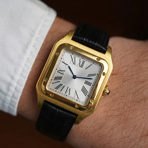 Montre-bracelet à quartz pour homme CILOA, style rétro, chiffres romains, lunette à vis, cadran uni, bracelet en cuir véritable, idéale pour les affaires et les occasions habillées - Product Image 2