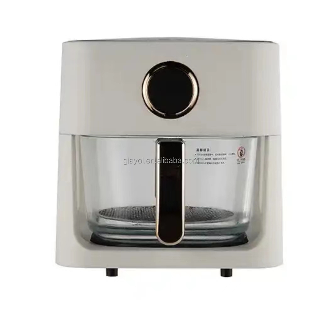 Prix usine Friteuses à air Cuisinière numérique intelligente La friteuse à air électrique sans huile de 4 litres à commande vocale avec pot en verre transparent