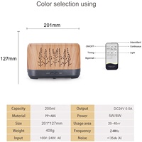 Diffuseur d'arôme et de flamme en 3D, humidificateur d'air, Grain de bois, avec télécommande, USB, 200ML, offre spéciale
