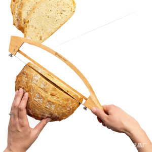 Wooden <b>Bread</b> Slicer Stainless Steel Blade 8-9.9 In Multi Purpose Kitchen <b>Knife</b> For Baguette Sandwich Cutting - Product Image 1