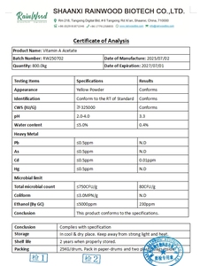 Gỗ mư<span class=keywords><strong>a</strong></span> Cung cấp CAS 127 <span class=keywords><strong>vitamin</strong></span> <span class=keywords><strong>A</strong></span> Retinyl <span class=keywords><strong>Acetate</strong></span> 1,000,000 IU/G <span class=keywords><strong>vitamin</strong></span> <span class=keywords><strong>A</strong></span> <span class=keywords><strong>Acetate</strong></span> bột - Product Image 2