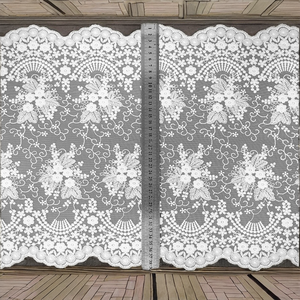 Tela de encaje floral blanca para novias, malla bordada, nailon/algodón ecológico, adorno de moda para vestidos. - Product Image 2