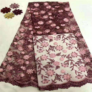 Dentelle brodée florale colorée DELACE, tissu brodé floral, tissu en dentelle simple et élégant - Product Image 2