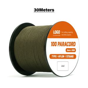 Cuerda de paracaídas resistente de 1 núcleo, cuerda de nailon de supervivencia de 100lb, Paracord de <span class=keywords><strong>2mm</strong></span>, Color personalizado, venta al por mayor - Product Image 4