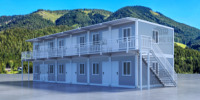 DYCE Installation Rapide, Bâtiment Modulaire Portable en Acier Galvanisé, Villa Conteneur, Logement à Deux Étages pour Travailleurs