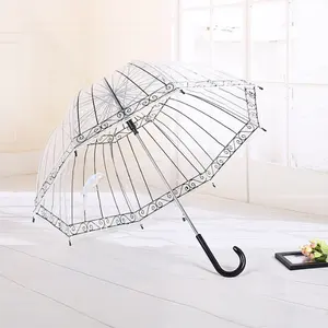 Đơn giản rõ ràng ô mái vòm nhựa trong suốt ô cho ngày mưa với mô hình con vẹt