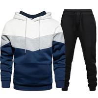Ensemble de sport pour hommes de haute qualité printemps et automne sweat à capuche à manches longues + pantalon de course ensemble de course 2 pièces vêtements de sport décontractés