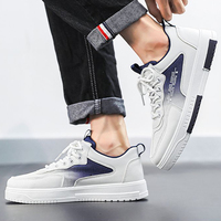 Baskets de mode respirantes blanches basses à lacets pour hommes – Chaussures de tennis décontractées et confortables pour la marche