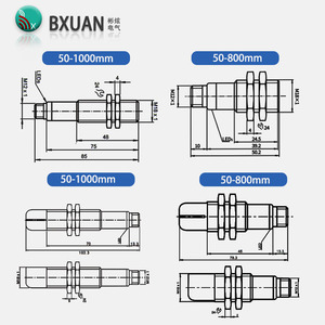 เซ็นเซอร์วัดระยะทางอัลตราโซนิก 18 มม. 300 มม., แบบอะนาล็อก 4-20mA/0-10V สำหรับการวัดเส้นผ่านศูนย์กลางดรัมแบบต่อเนื่อง - Product Image 3