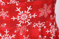 Robe de fête de Noël rouge pour femmes 2024, manches courtes, col en V, imprimé vintage élégant, robe de bal de Noël et du Nouvel An, robe de soirée, taille plus 3XL