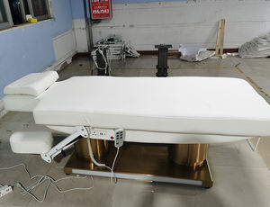 Luxuriöse Elektrische Kosmetikliege für Gesichtsbehandlungen mit LED, goldenem Edelstahlfuß, extra breit, gebraucht, Massageliege zum Verkauf - Product Image 4