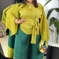Ensemble Plissé Miyake Grande Taille Décontracté Ample pour Femme