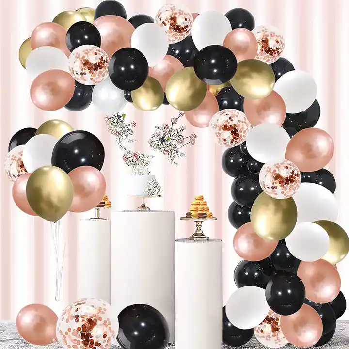 5 pcs 12 Latex Black Balloons Birthday Celebrations Wedding Party