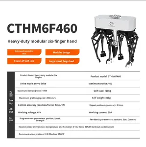 Heavy-Duty 120kg Load 460mm Stroke Claw Robot Gripper Gearbox PLC Motor for <b>Wine</b> Jar Collaborative (24V) - Product Image 3