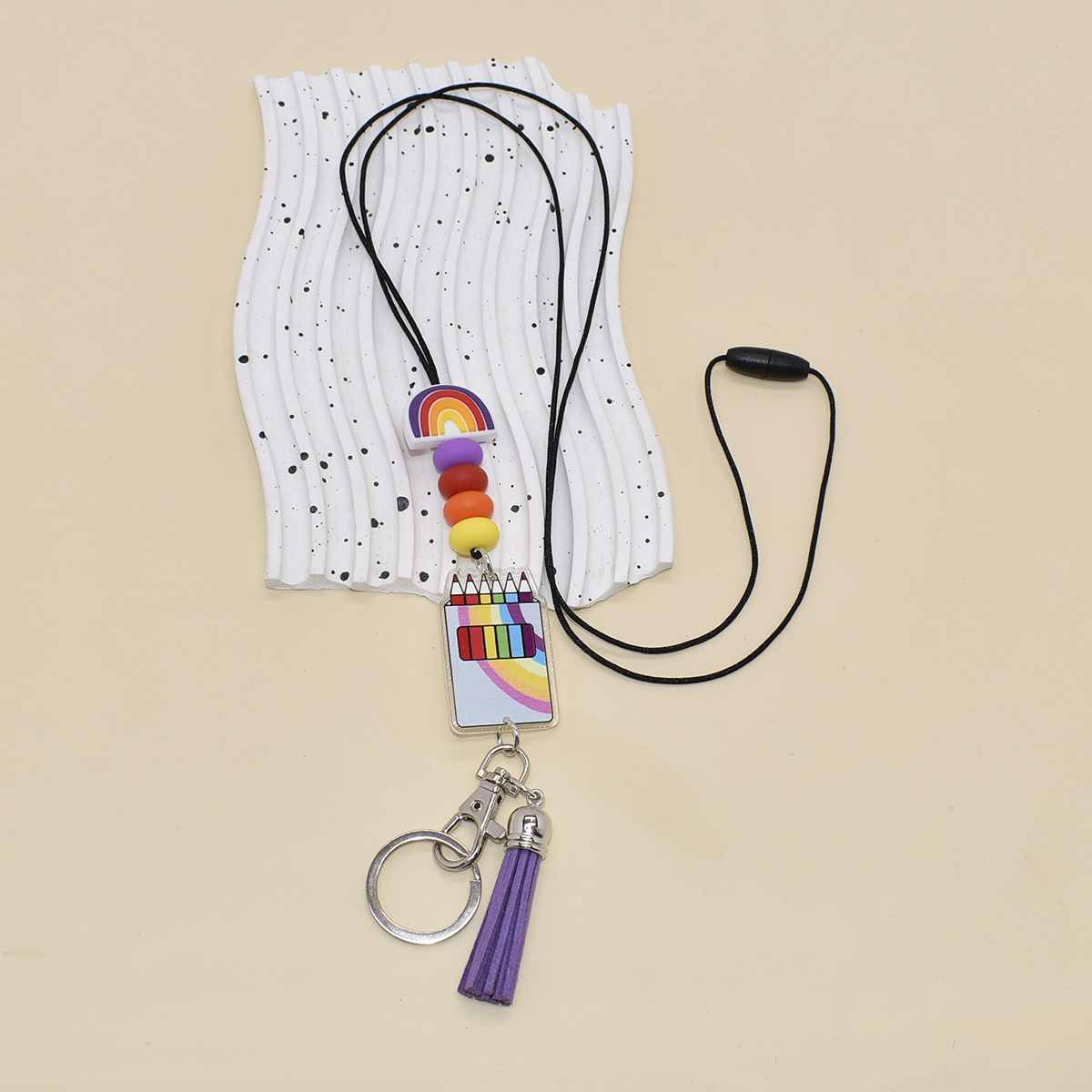 Customized Cute Silicone Beaded Coffee Beads Handmade Lanyard Opening Season Gift Teacher Gift