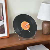 Horloge de bureau en vinyle vintage de 30 cm pour salon, bureau, décoration musicale rétro, cadeau