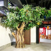 Árbol de Banyan Realista Personalizado Decoración de Árboles Artificiales a Gran Escala. Accesorios de Decoración con Plantas Simuladas Árbol de los deseos.