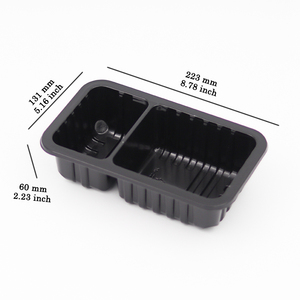 Barquette en plastique PP jetable noire Fresh Lock pré-fabriquée pour viande, plat de canard braisé, pieds de <span class=keywords><strong>poulet</strong></span>, à emporter, procédé de thermoformage - Product Image 5